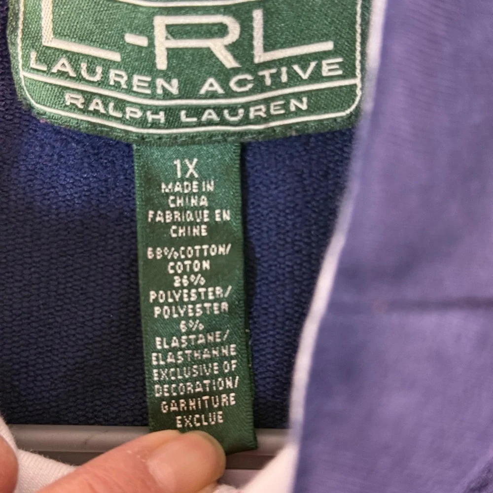 Lauren Ralph Lauren Activewear Blue, White and Pink Zip-up Jacket Size 1X - Picture 5 of 11